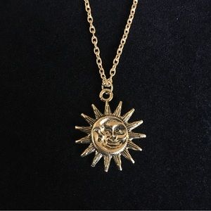 Retro Style Sun and Moon Necklace
